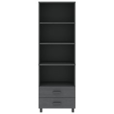 Vidaxl Visoka komoda HAMAR tamnosiva 60 x 35 x 180 cm masivna borovina
