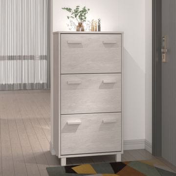 Vidaxl HAMAR Ormarić za cipele Bijeli 59,5x35x117 cm Puni bor