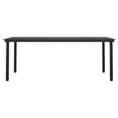 Vidaxl 7-dijelni vrtni blagovaonski set crni