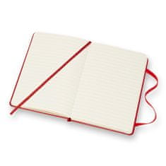 Moleskine džepna bilježnica, s crtama, tvrdi uvez, crvena
