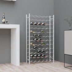 Vidaxl Stalak za vino za 72 boce, bijeli, metalni