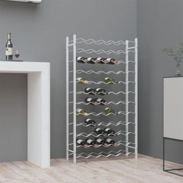 Vidaxl Stalak za vino za 72 boce, bijeli, metalni