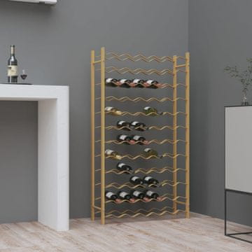 Vidaxl Stalak za vino za 72 boce, zlatni, metalni