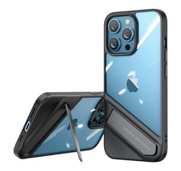 Ugreen Čvrsta futrola s gel okvirom i postoljem za iPhone 13 Pro, crna