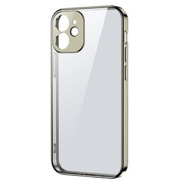 Joyroom Ultra tanka prozirna maskica s metalnim okvirom za iPhone 12 Pro Max zlatne boje