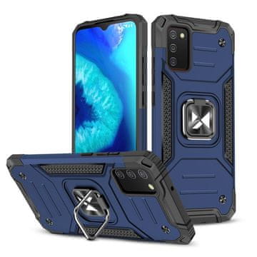 WOZINSKY Oklopna futrola + magnetski držač za Samsung Galaxy A03s Ring Armor plava