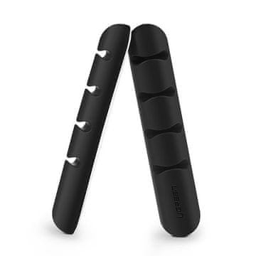 Ugreen Samoljepljivi organizator kabela za 4 kabela, set od 2, crni