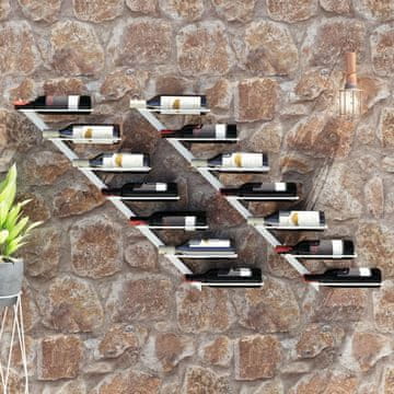 Vidaxl 2 zidna držača za vino za 7 boca, bijela, metalna