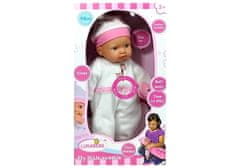 Lean-toys Djevojčica u bijeloj pidžami s dudom od 40 cm