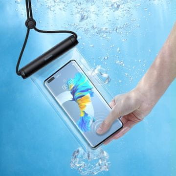 BASEUS Vodootporna futrola, hermetička futrola za telefon, klizna maska, crna