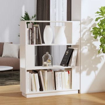 Vidaxl Polica za knjige/Pregrada, bijela, 80x25x101 cm, bor