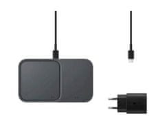 Samsung Duo bežična stanica za punjenje, USB-C kabel, 15W, crna