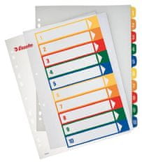 Esselte Pregradni karton, A4, u boji, 1-10