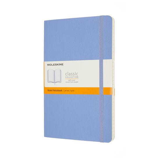 Moleskine bilježnica, L, prugasta, meki uvez, plavo-ljubičasta
