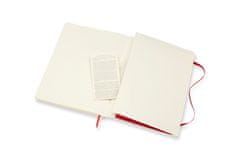 Moleskine bilježnica, XL, bez linija, meki uvez, crvena