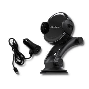 Qoltec PRO induktivni auto punjač s iR držačem 15W | QC 3.0 | USB tip C