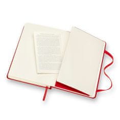 Moleskine džepna bilježnica, bez linija, tvrdi uvez, crvena