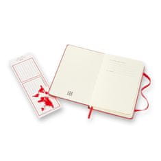 Moleskine džepna bilježnica, bez linija, tvrdi uvez, crvena