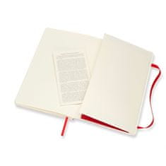 Moleskine bilježnica, L, prugasta, meki uvez, crvena