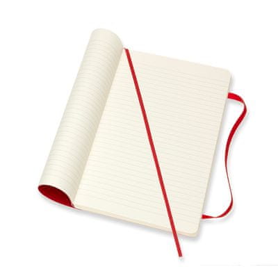 bilježnica, L, prugasta, meki uvez, crvena