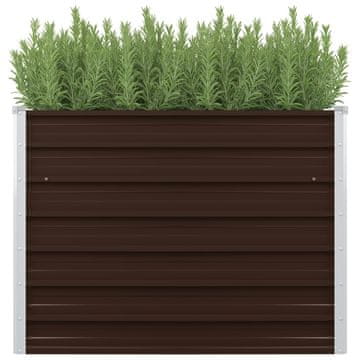 Vidaxl Povišena gredica smeđa 100x40x77 cm pocinčani čelik