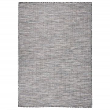 Vidaxl Vanjski tepih ravnog tkanja 140x200 cm smeđe-plave boje