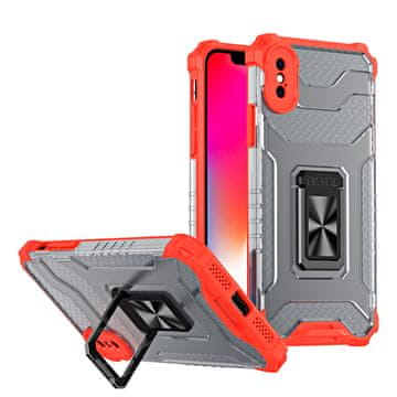 Crystal Futrola Crystal Ring Case Kickstand za iPhone XS Max (crvena)