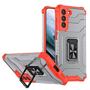 Crystal Crystal Ring Case maska za Samsung Galaxy S22 + (S22 Plus) (crvena)