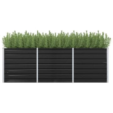 Vidaxl Uzdignuta žardinjera antracit 240x80x77 cm pocinčani čelik