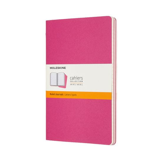 Moleskine Cahier Journals džepne bilježnice, s crtama, meki uvez, roze