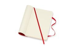 Moleskine džepna bilježnica, bez crta, meki uvez, crvena