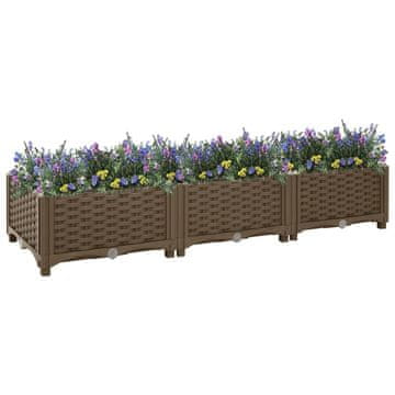 Vidaxl Žabica za povišene gredice, 120x40x23 cm, polipropilen