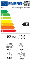 Beko BDIN38521Q ugradbena perilica posuđa