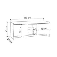 Woody Fashion Ormarić za cipele, Antracit hrast, Zulla - Anthracite, Sonomo