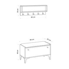 Woody Fashion Ormarić i vješalica za predvorje LENA, Lena