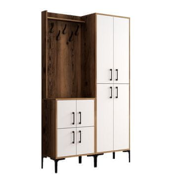 Woody Fashion Ormar za predsoblje, Berlin BA - Walnut, White
