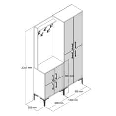 Woody Fashion Ormar za predsoblje, Berlin BA - Walnut
