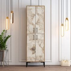 Woody Fashion Ormar za cipele, Berlin A - Walnut, White Marble