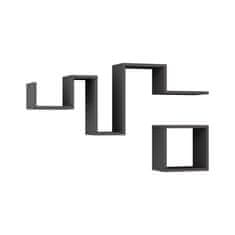 Woody Fashion Zidna polica, Antracit, Follow - Anthracite