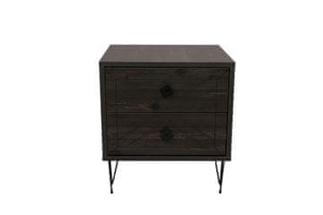 Woody Fashion Noćni ormarić, Tamno smeđa, Luna - Dark Brown