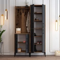 Woody Fashion Ormar za predsoblje, Berlin BA - Walnut, Anthracite
