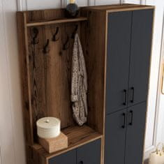 Woody Fashion Ormar za predsoblje, Berlin BA - Walnut, Anthracite