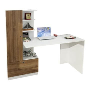 Woody Fashion Radni stol DOMINGOS, Domingos - White, Walnut