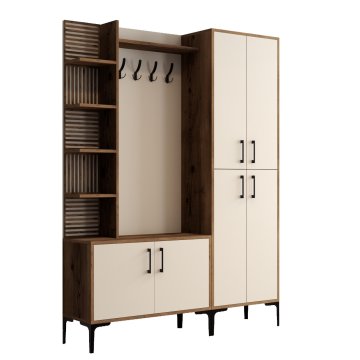 Woody Fashion Ormar za predsoblje, Viyana DA - Walnut, Cream