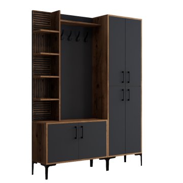 Woody Fashion Ormar za predsoblje, Viyana DA - Walnut, Anthracite