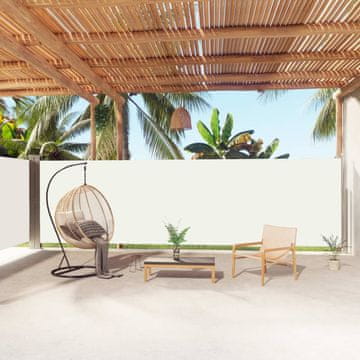 Vidaxl Uvlačiva bočna tenda za terasu krem boje 180 x 1000 cm