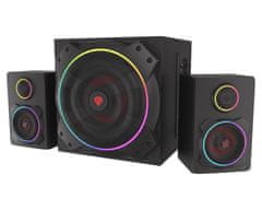 Genesis Helium 800 računalni zvučnici, stereo 2.1, 60W RMS, RGB LED rasvjeta, Bluetooth 5.0, upravljačka ploča, daljinski upravljač, crna