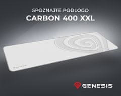 Carbon 400 XXL Logo gaming podloga, vodootporna, glatka površina, zaštićeni rubovi, neklizajuća, 800x300 mm, bijela