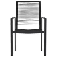 Vidaxl 7-dijelni vrtni blagovaonski set crni