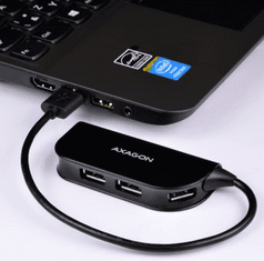 AXAGON Ready Hub, 4x USB 2.0, 20 cm, USB-A, crna (HUE-X4B)